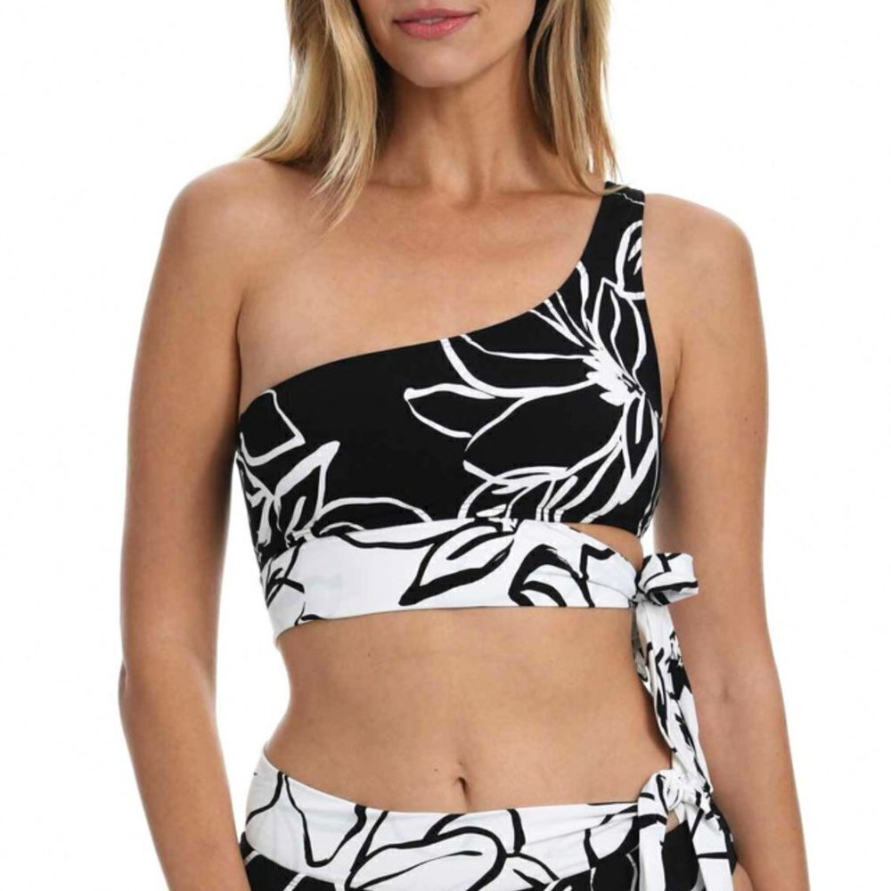 NWT La Blanca Women's Moonlit Floral One Shoulder Sash Swim Top - Picture 1 of 6